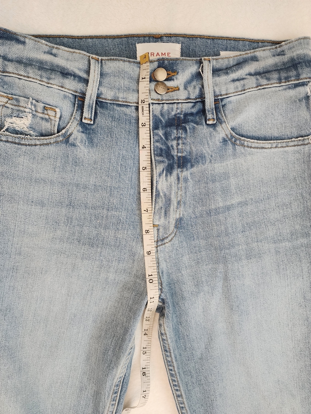 FRAME Le Sylvie Slender Straight Jeans Size 27 Light Wash High Rise Denim - Picture 7 of 12
